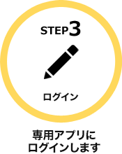STEP3 アプリへログインします。
