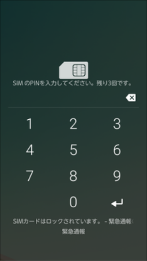 PINコード入力画面