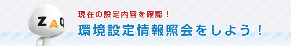 環境設定情報照会をしよう！